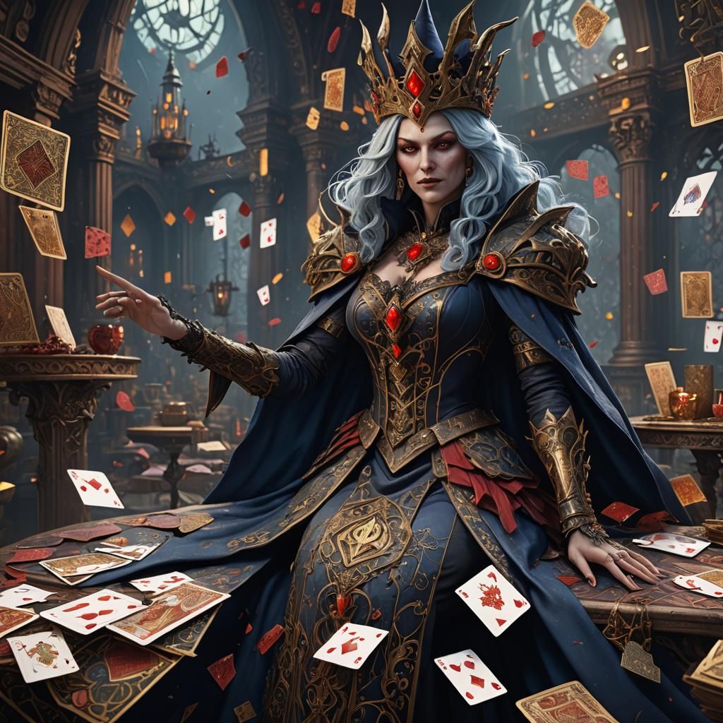 Witch Queen of Cards: Detailed Fantasy Art