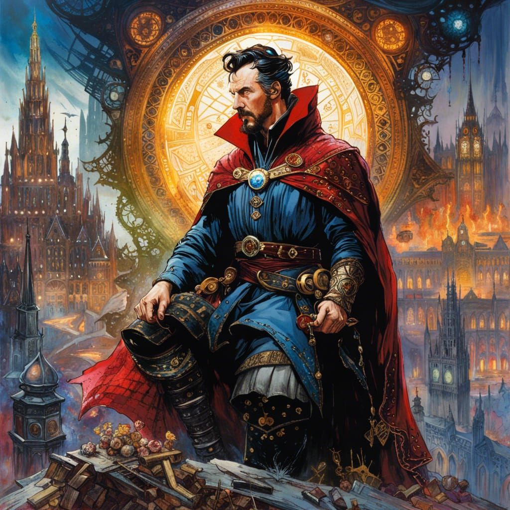 Doctor Strange in Dark Fantasy Outer Space