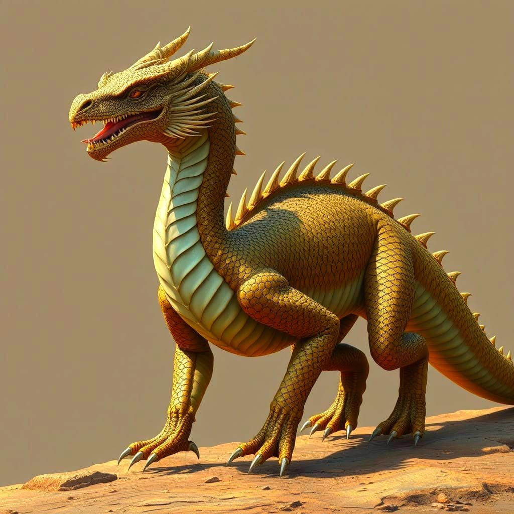 Dragon Pacing Ground with Smooth Fluid Movements