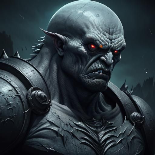 giant, monster, grey skin, angry, hidous, splash art, concept art, mid shot, intricately detailed, color depth, dramatic...