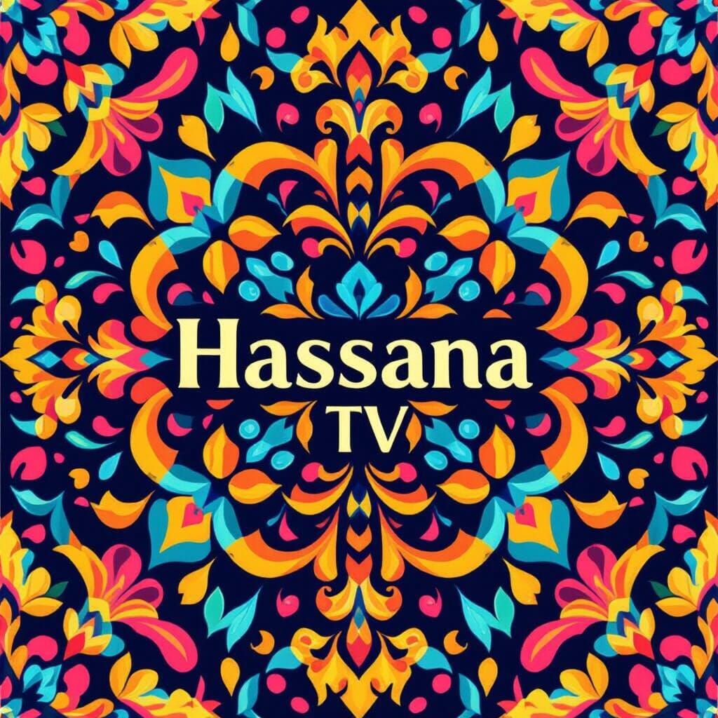 Hassana TV Logo: Vibrant Colors and Ornate Details