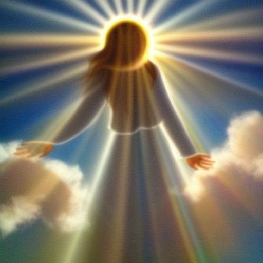 Heavenly Sunshine Beams Through Soft Clouds