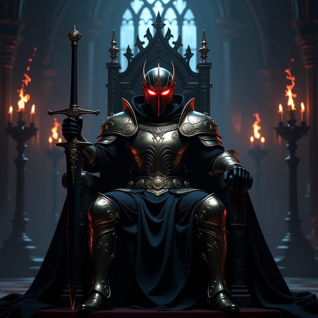 Gothic King on Throne, Dark Fantasy Art