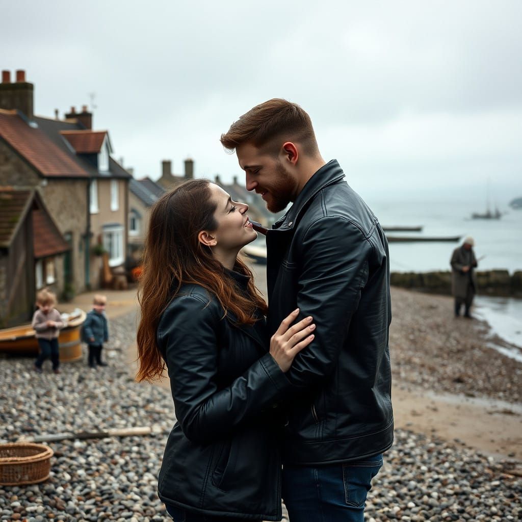 Romantic Welsh Fishing Village Scene