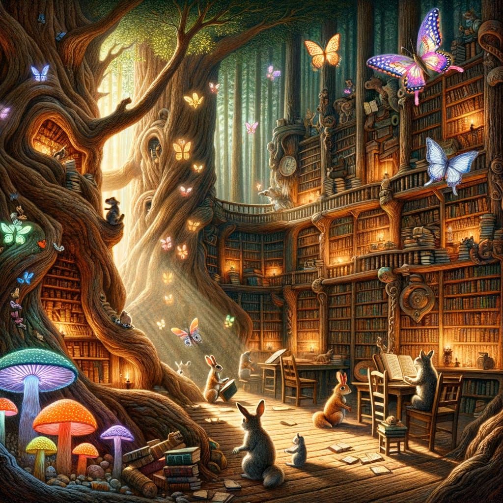 Enchanted Tree Library for Woodland Creatures