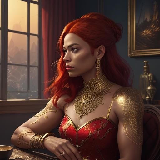 Jeweled Redhead: Fantastical Concept Art