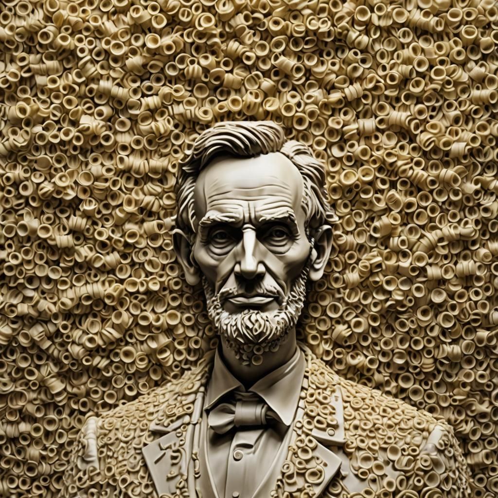 Ramen Noodle Abe Lincoln Sculpture