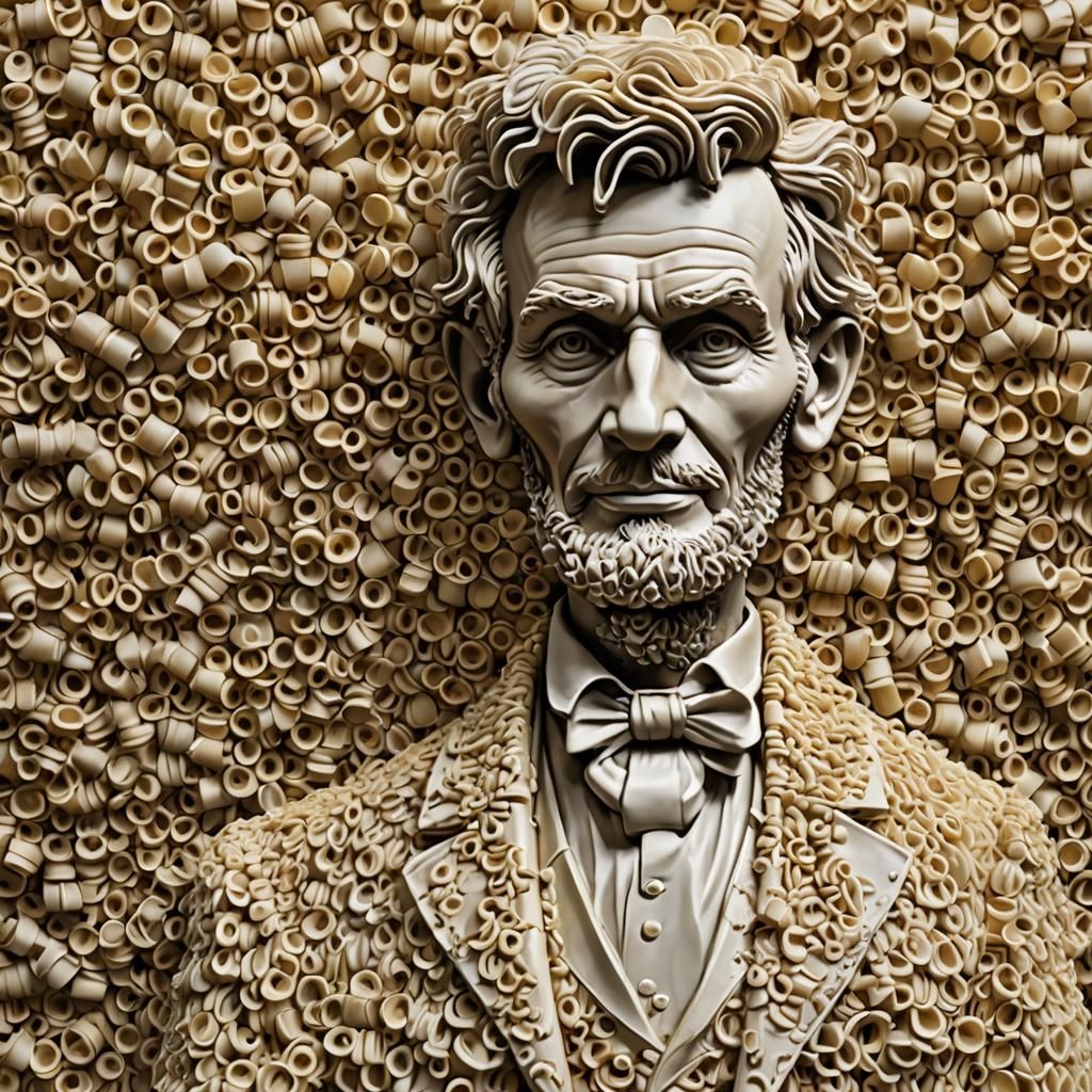 Ramen Noodle Abe Lincoln 3D Portrait
