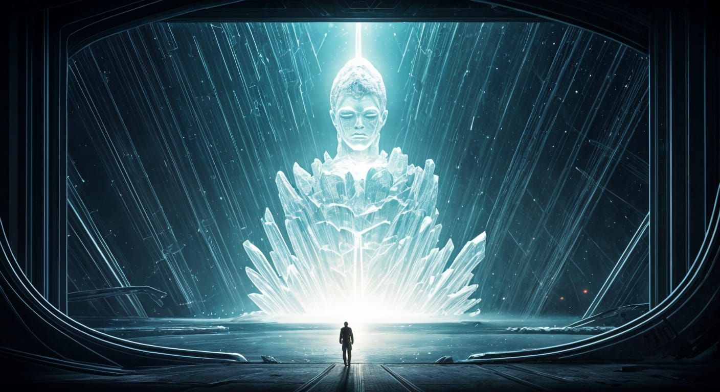 Alien God Encounter in Crystal Chamber