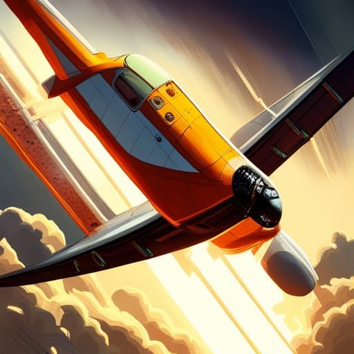 Airplane in Lightning Storm: Hyperdetailed Concept Art