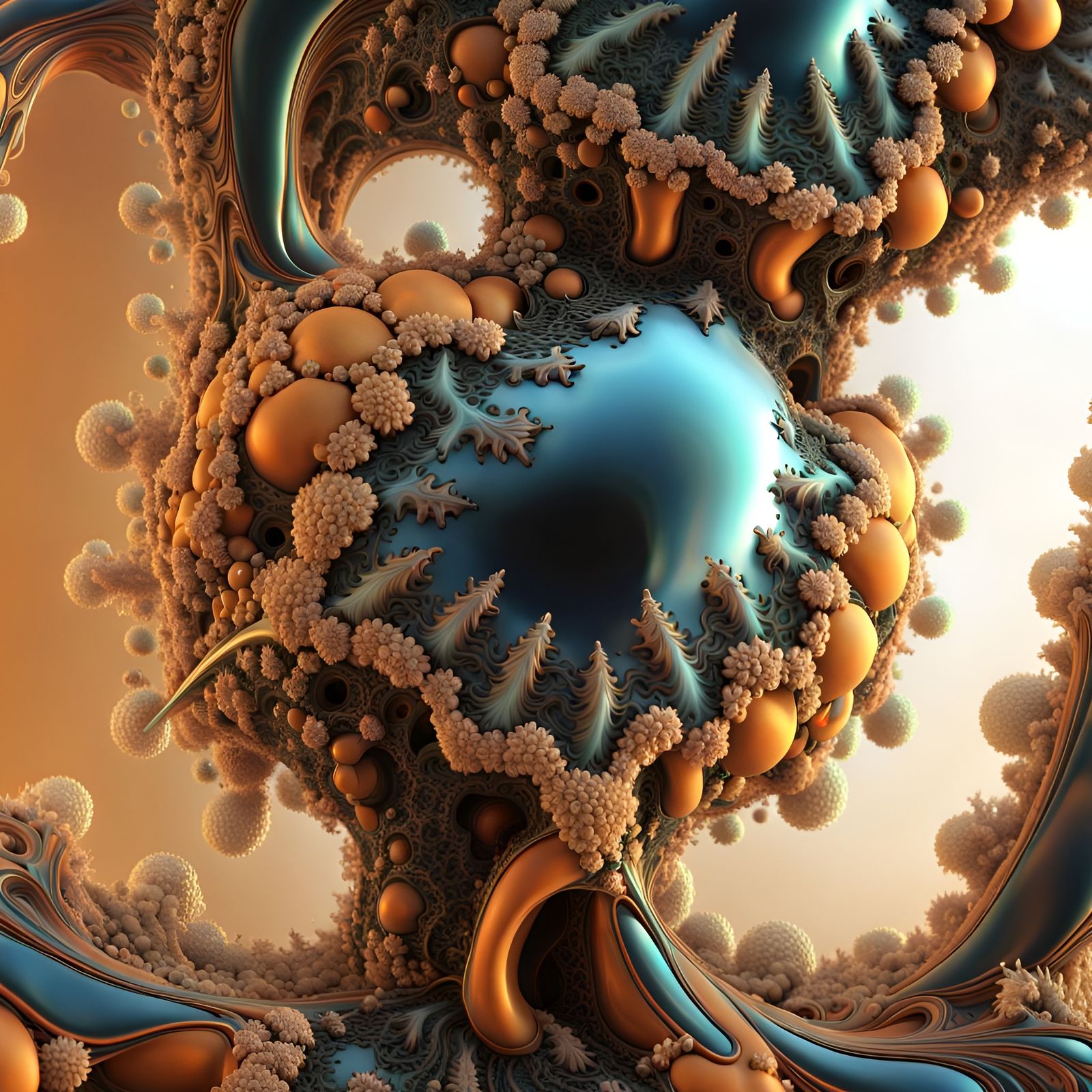 Photorealistic Abstract with Magical Particles and Fractals