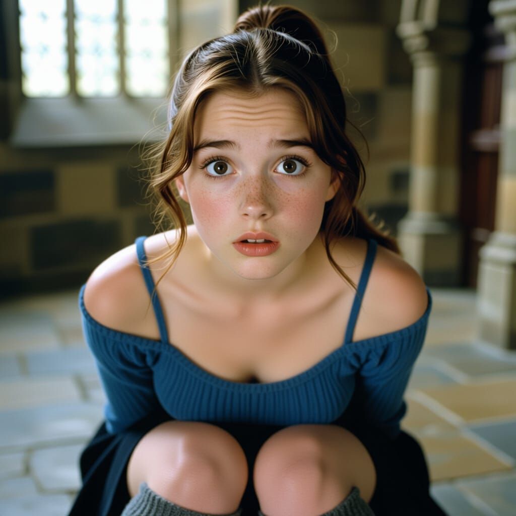 Cinematic Ravenclaw Student in Hogwarts