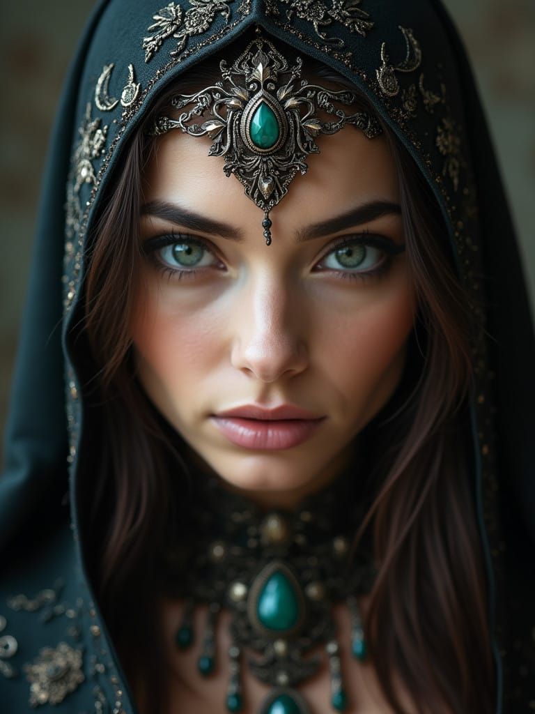 Enchanted Fantasy Portrait of a Veiled Beauty