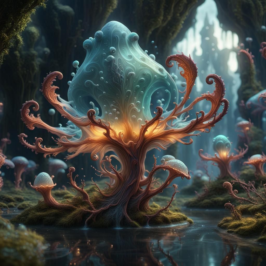 Enchanted Amoeba: Detailed Fantasy Concept Art
