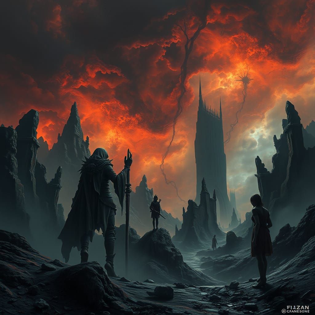 Surreal Distorted Landscape in Dreamlike Digital Art