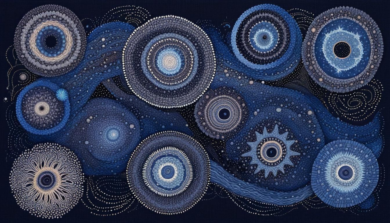 Aboriginal Batik Art of a Diverse Star Cluster
