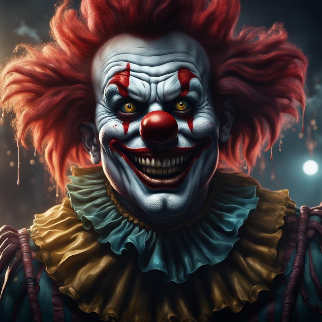 Creepy Clown in Detailed Matte Painting