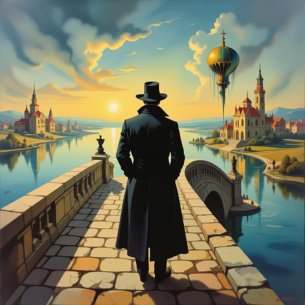 Javert on Surreal Dali-Inspired Bridge