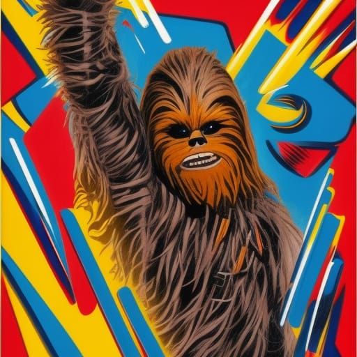 Chewbacca Victory Sign in Pop Art Style