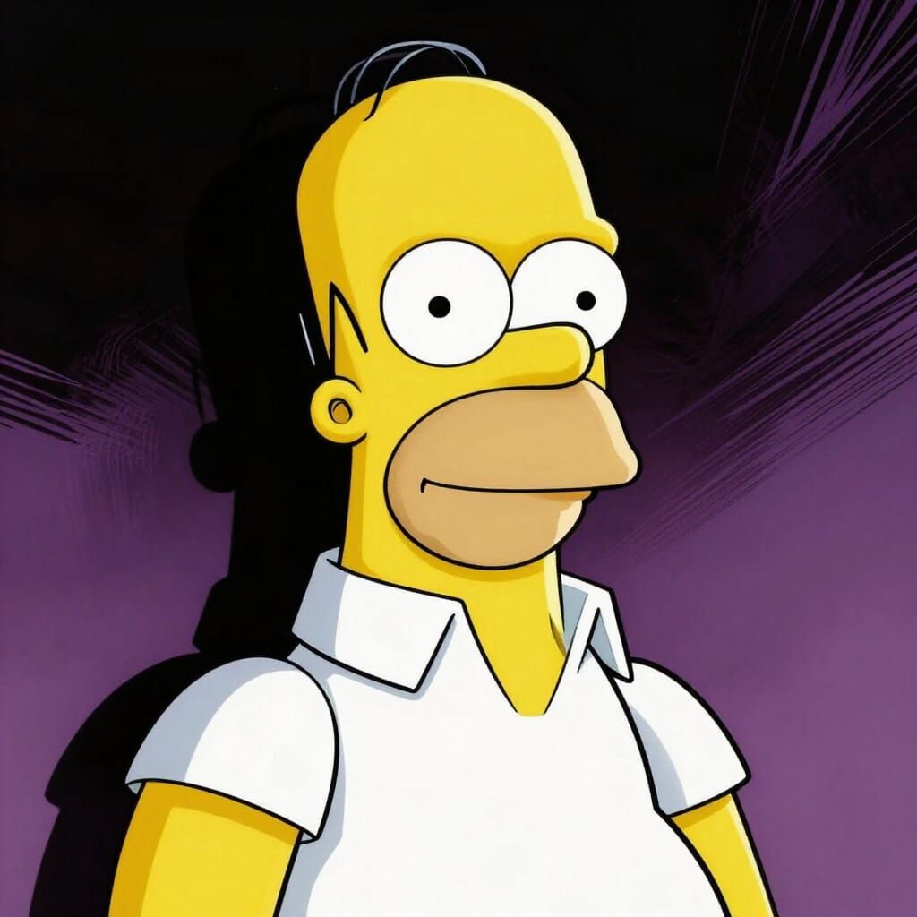 Homer Simpson in Dynamic Comic Book Art Style