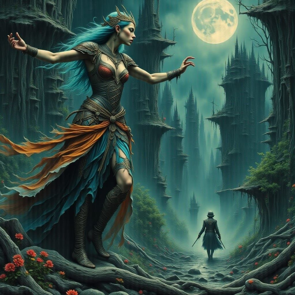 Angels and Demons Clash in Aftermath Landscape