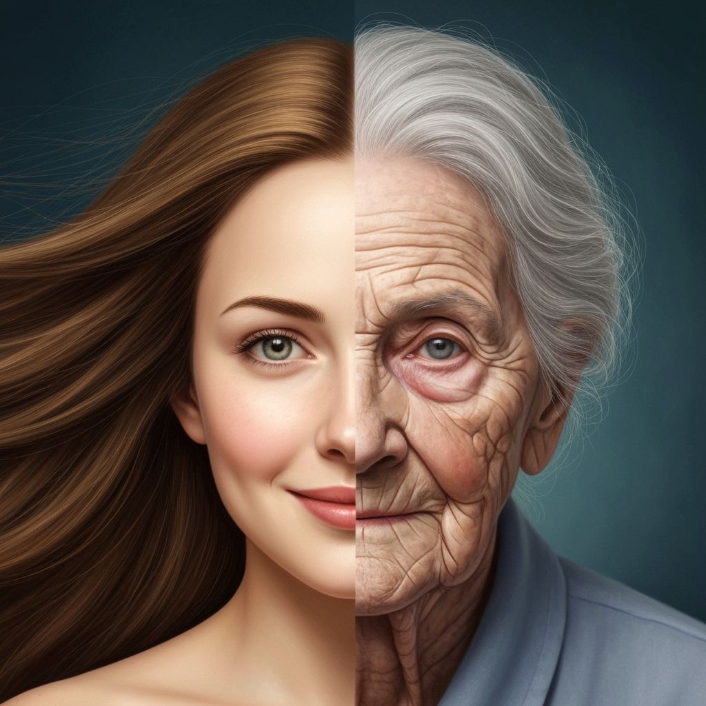 Youth and Age Portrait in Surreal Style