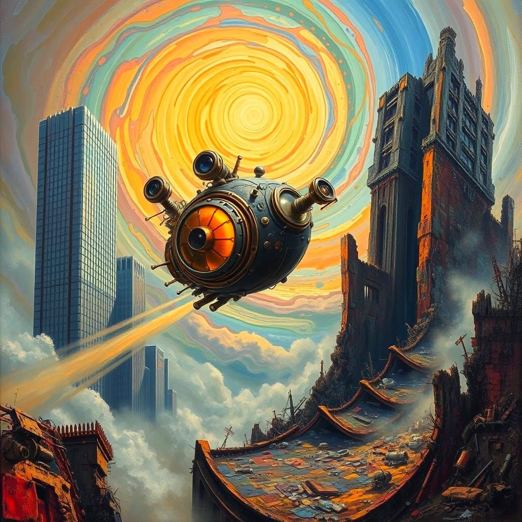 Steampunk Time Machine's Surreal Journey to the Future