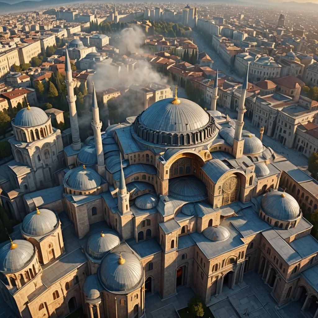 Hagia Sophia: Byzantine Architecture in Golden Light