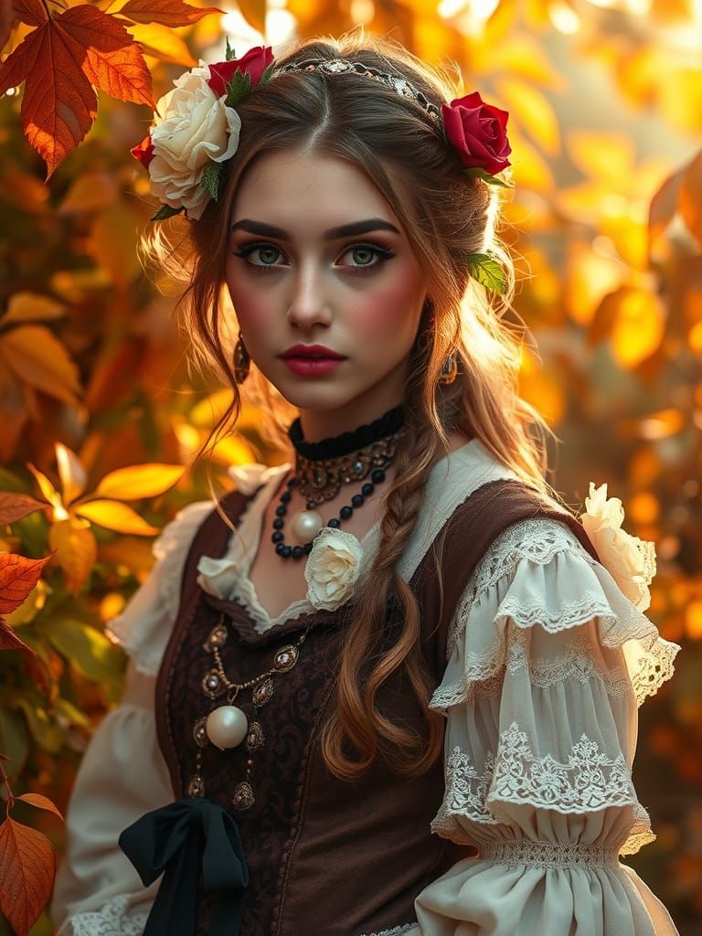 Pastel Goth Woman in Medieval Faire Costume