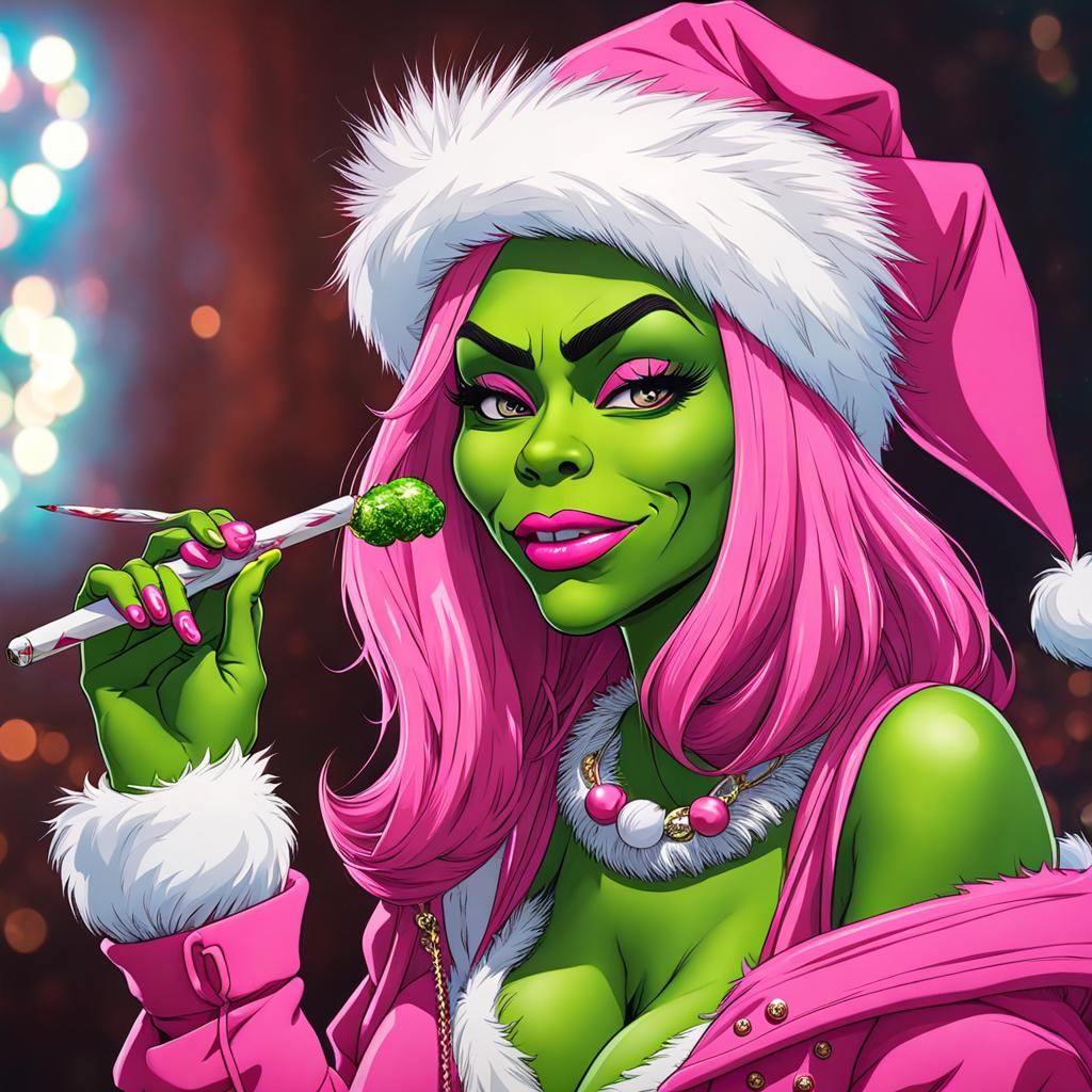 Hood Grinch Rolling Blunt in Pink Christmas