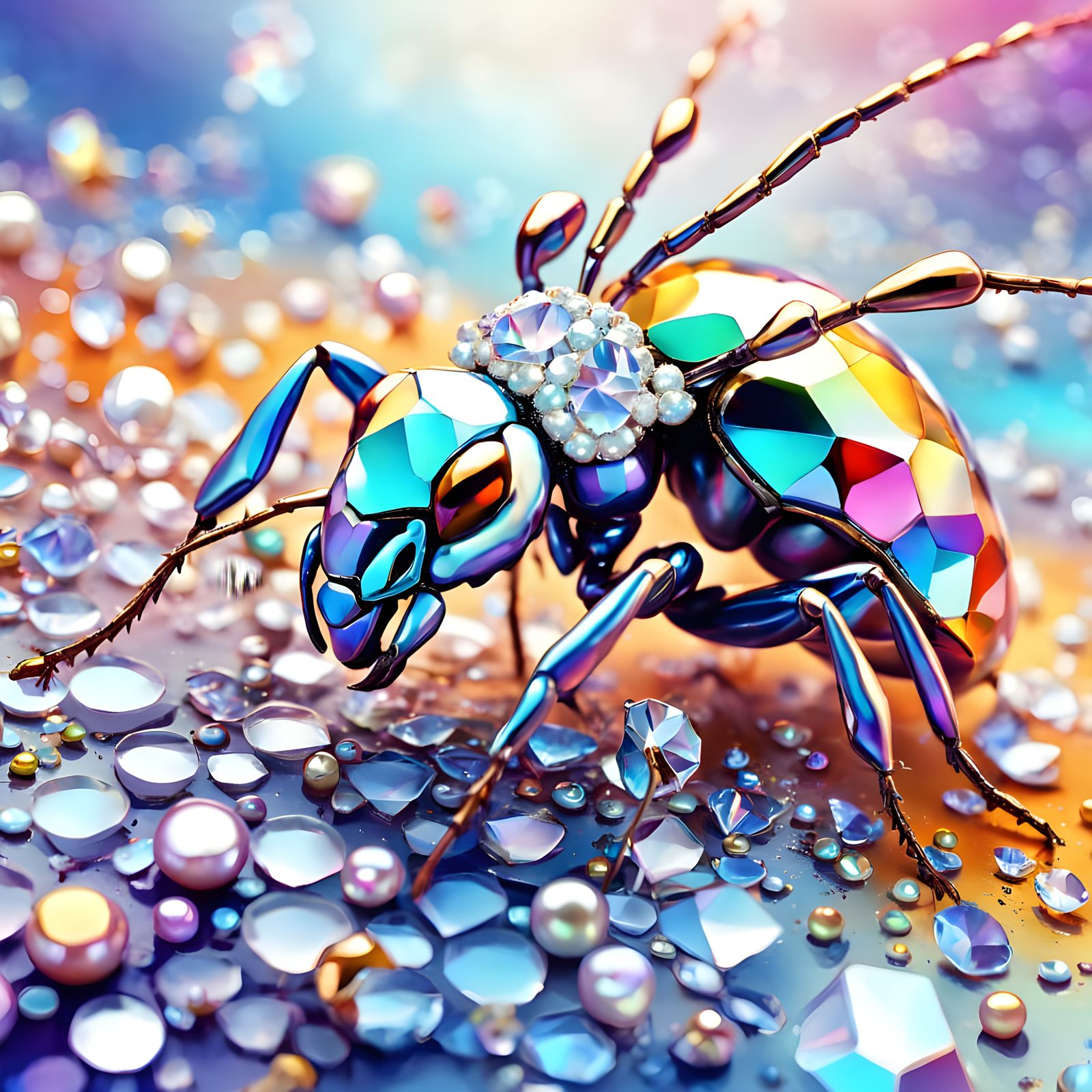 Diamond and Pearl Encrusted Queen Ant