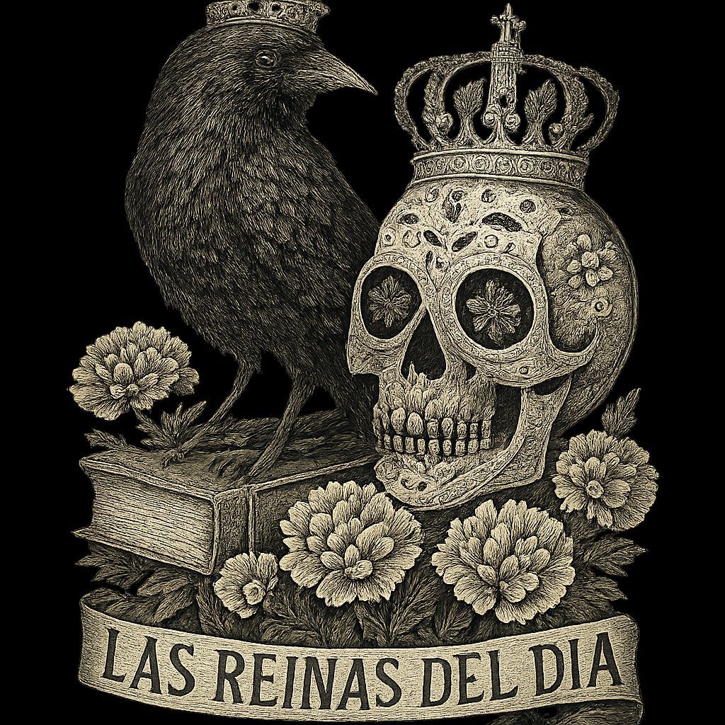 Raven and Calavera Skull: Intricate Halloween Illustration