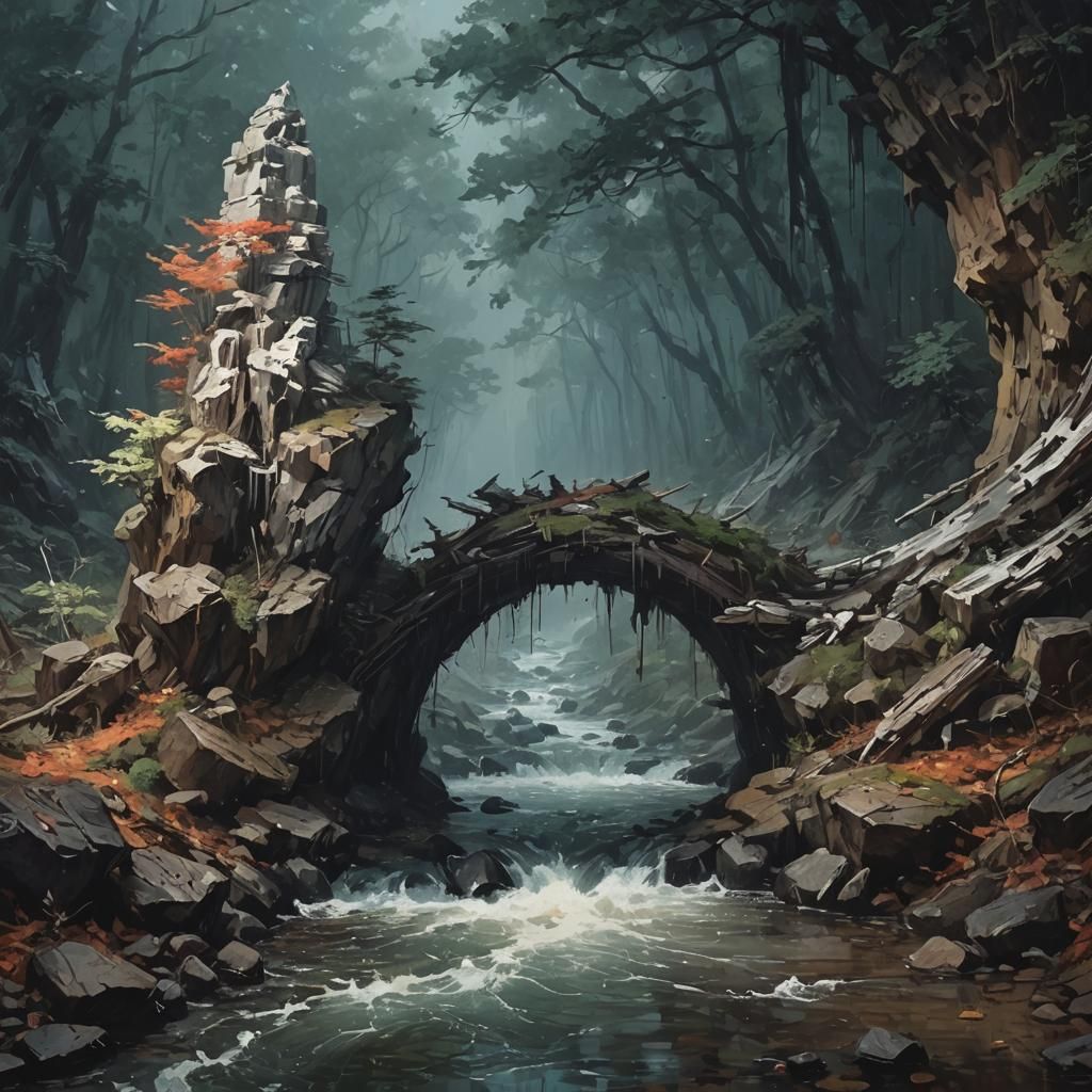 Abstract Art with Sharp Brush Strokes