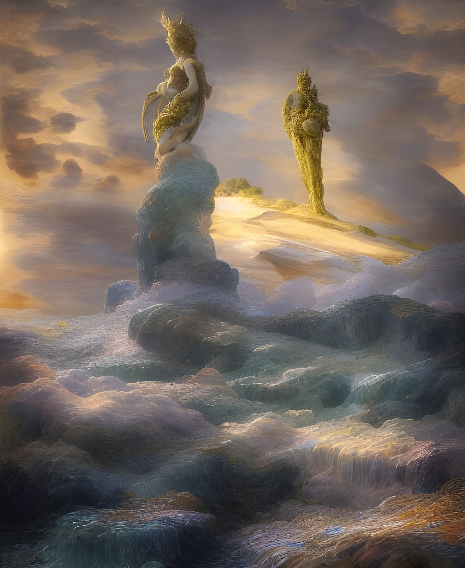 Sea Stone Inlay Saying Good Night World as Surrealism