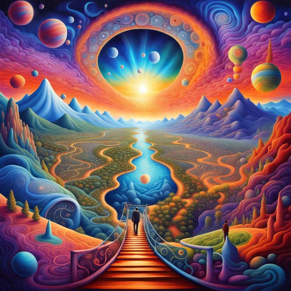 Dreamer in Vivid Landscape: DMT Art