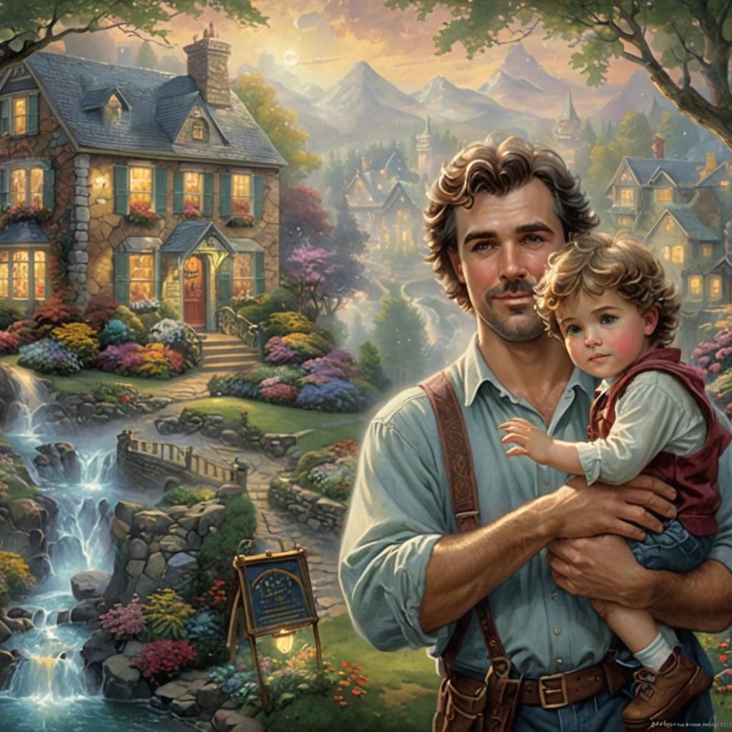 Ethereal Father and Son Fantasy Landscape