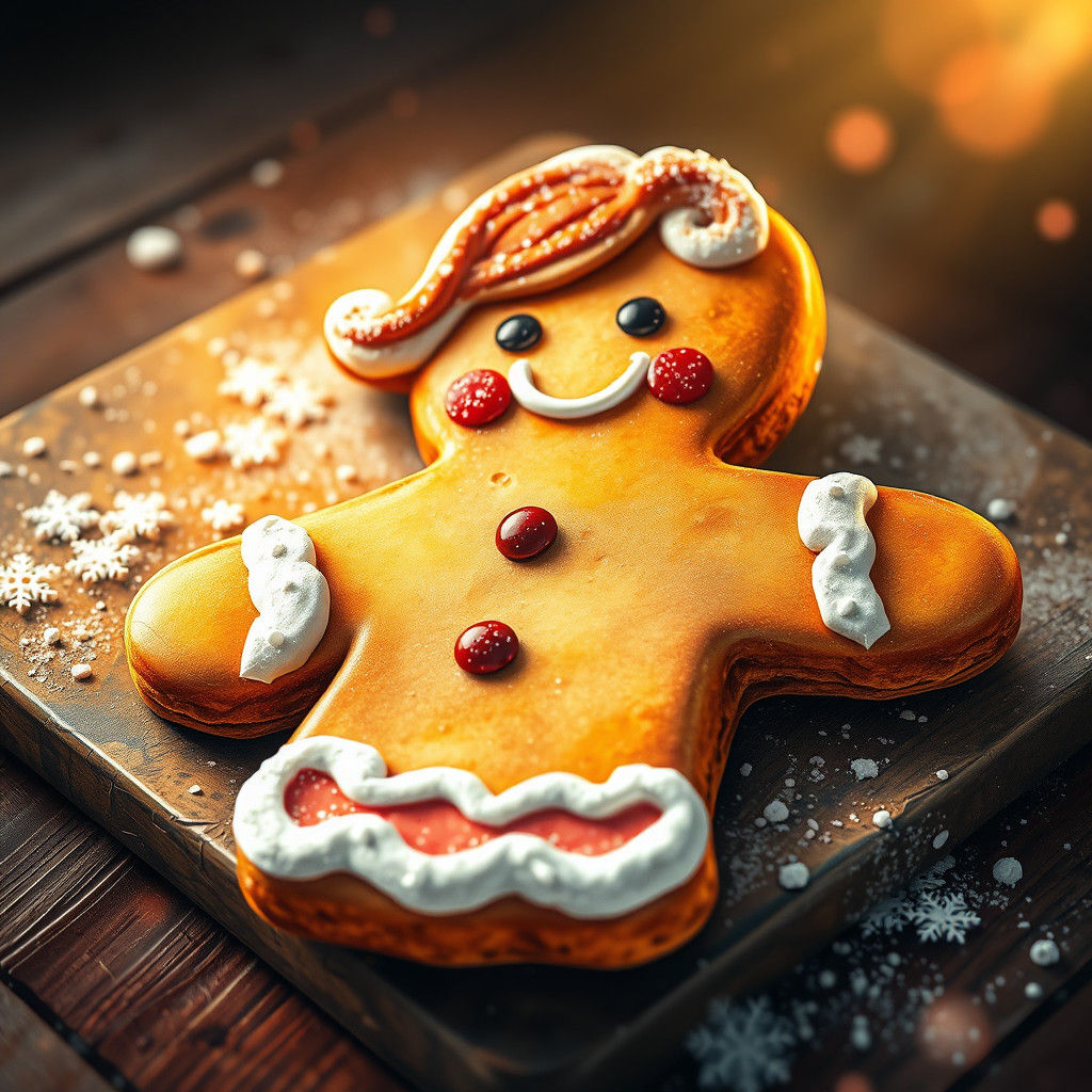 Whimsical Watercolor Gingerbread Mrs. Claus Cookie