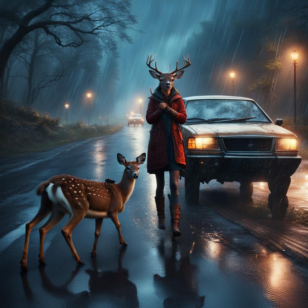 Woman and Deer: A Matte Painting in Unreal Engine