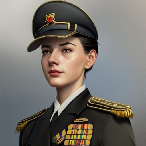 WWII Admiral Portrait in Hyperdetailed Digital Art