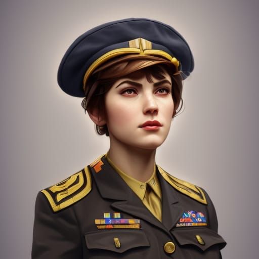 Female Admiral in World War 2 Uniform