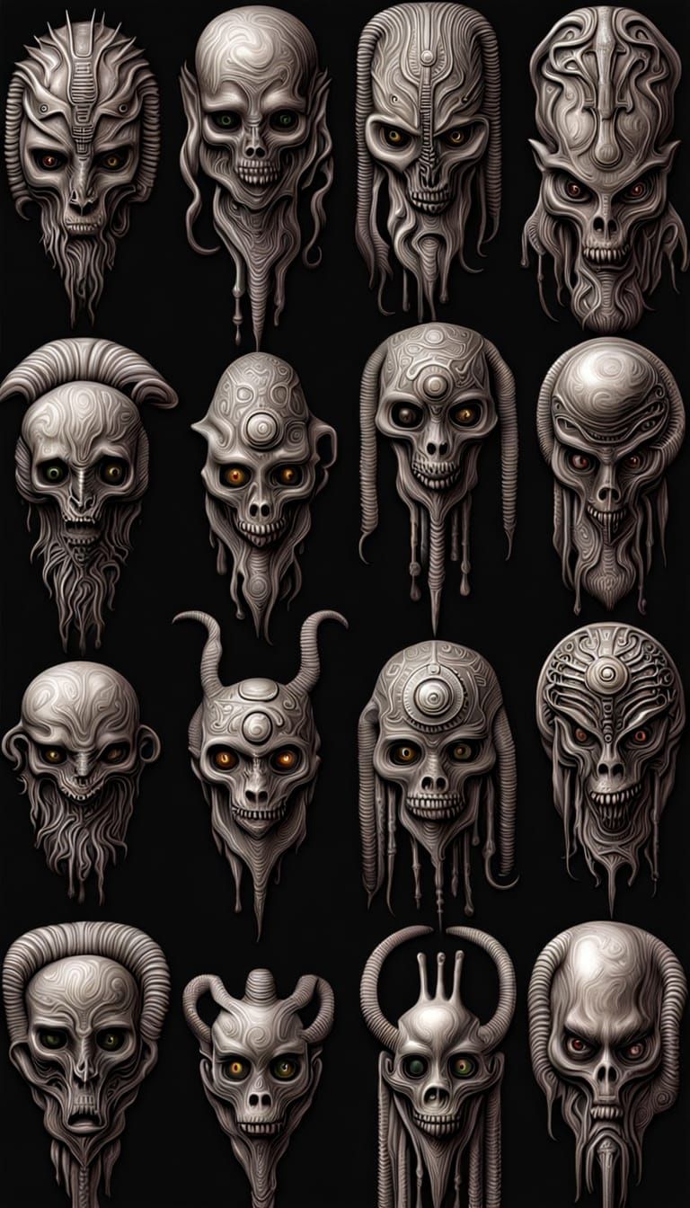 Eerie Emoticons in Biomechanical Style