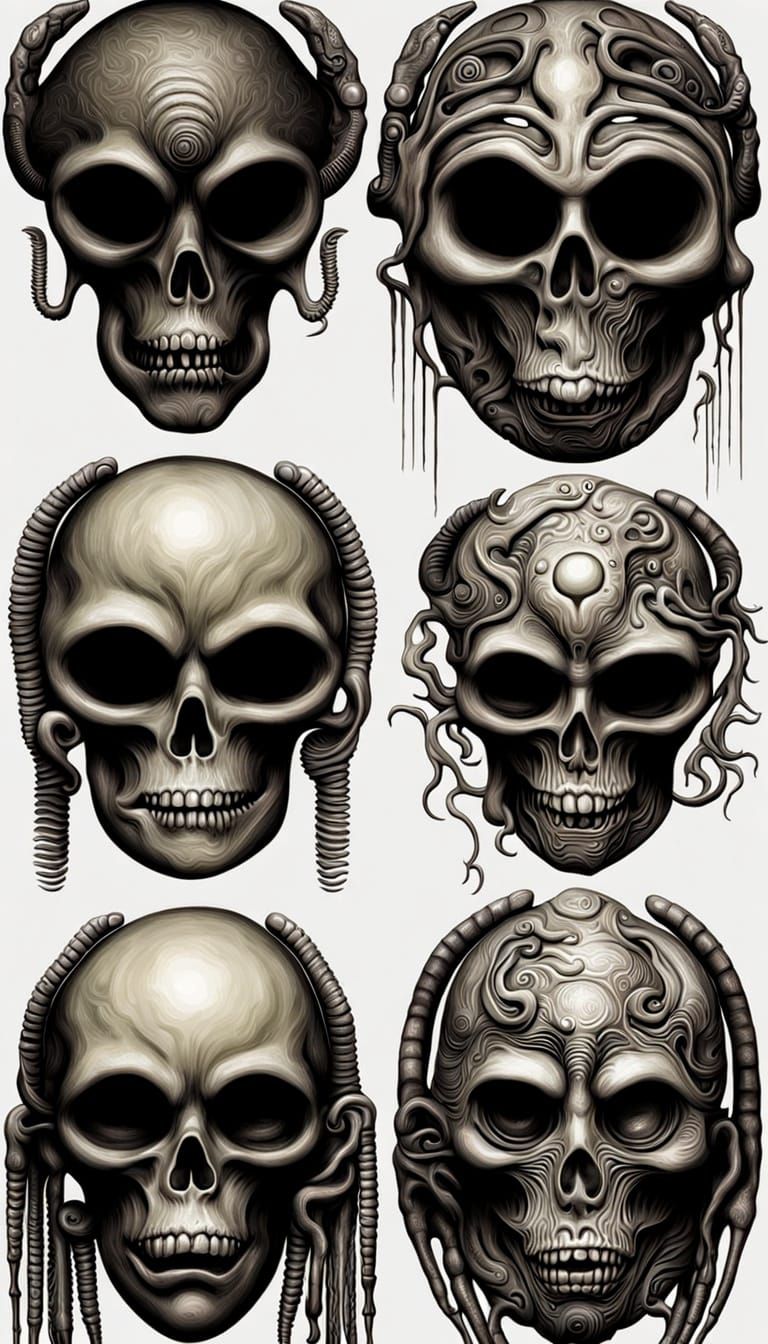 Eerie Emoticons in Biomechanical Surrealist Style