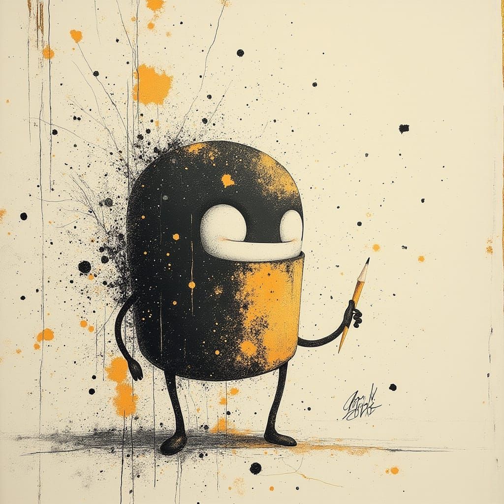 Anthropomorphic Pencil Drawing with Ethereal Fantasy Art Sty...