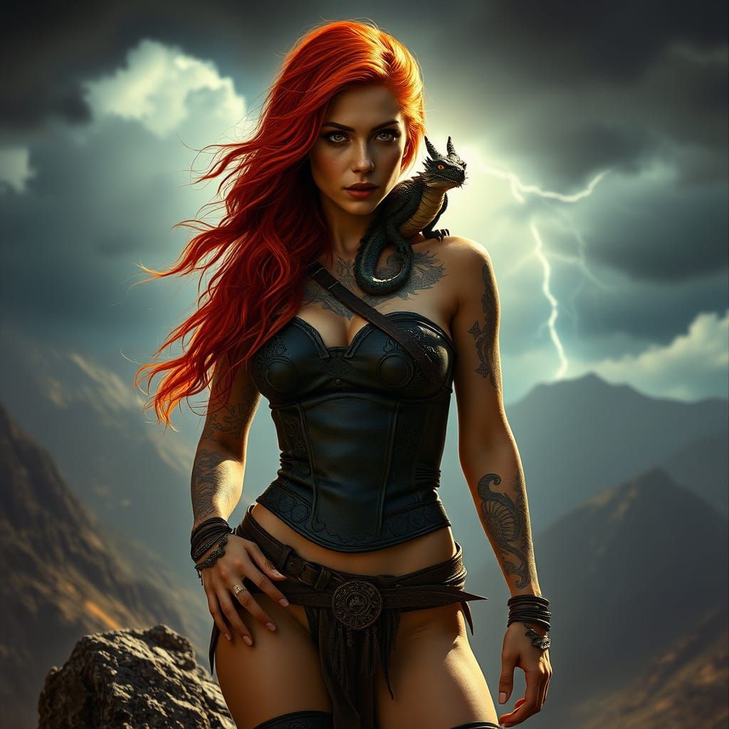 Epic Dragon Mistress in Cinematic Film Style