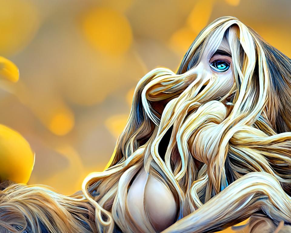 Blonde Enchantress Digital Painting in Illustrative Style