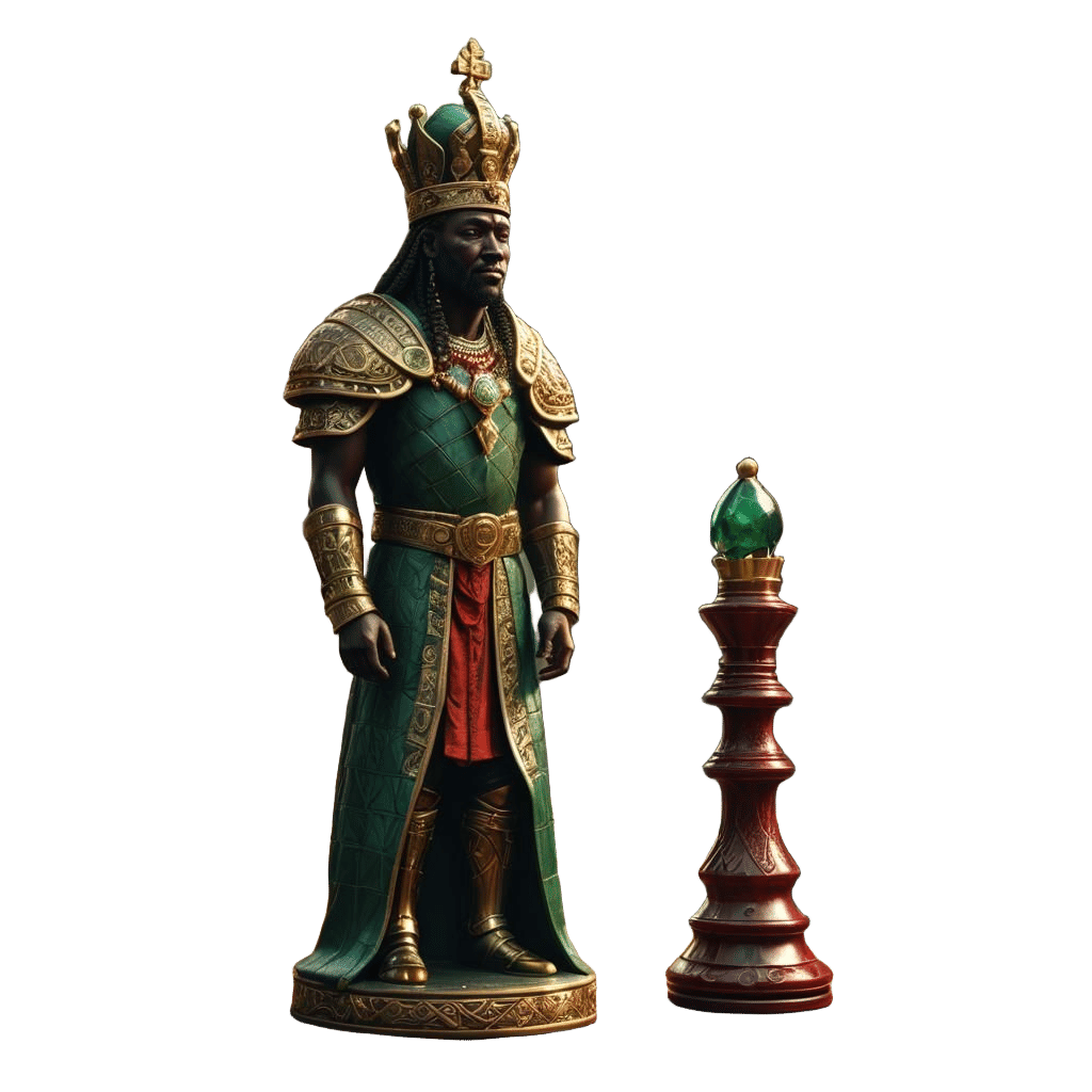 African King Chess Piece: Detailed Matte Painting