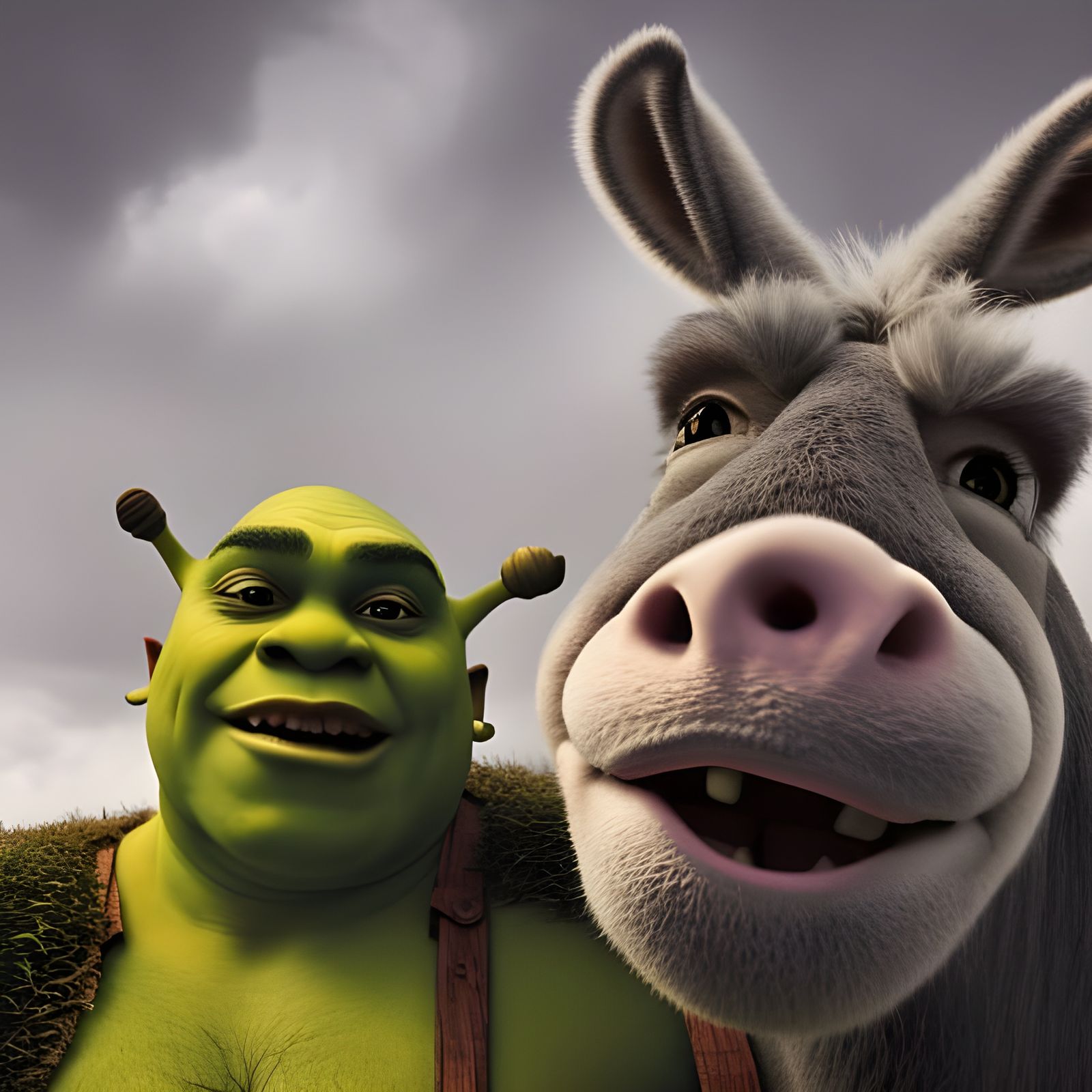 Silly selfie of Donkey and Shrek!