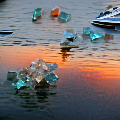 Crystals by the Marina at Sunset