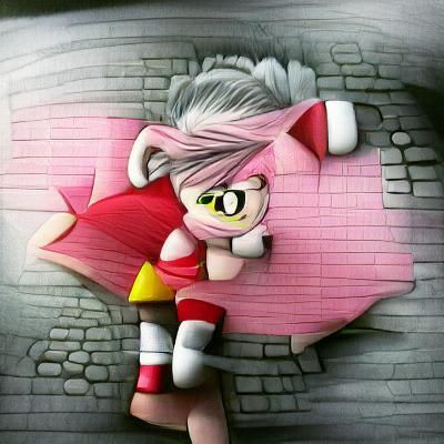 Stylized Amy Rose AI Render