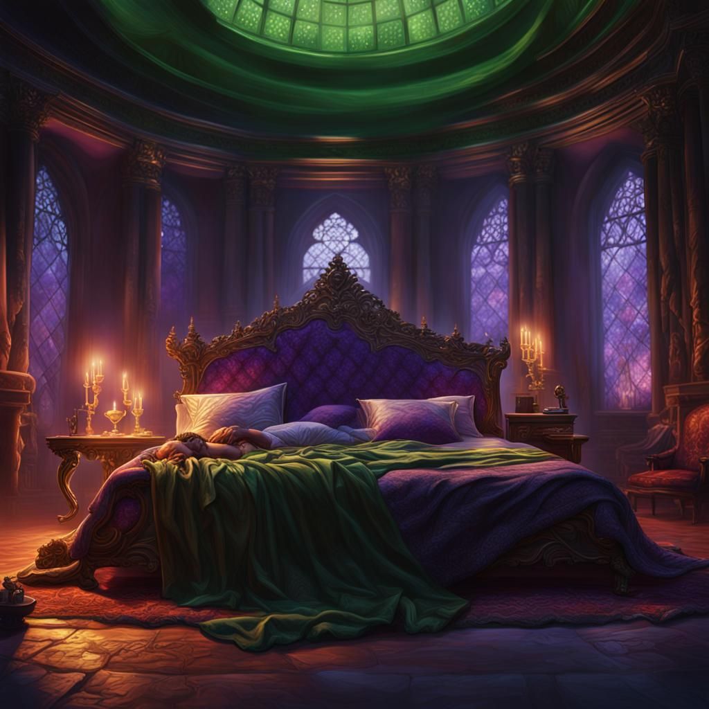 God and Devil Asleep in Bed: Hyperrealistic Art